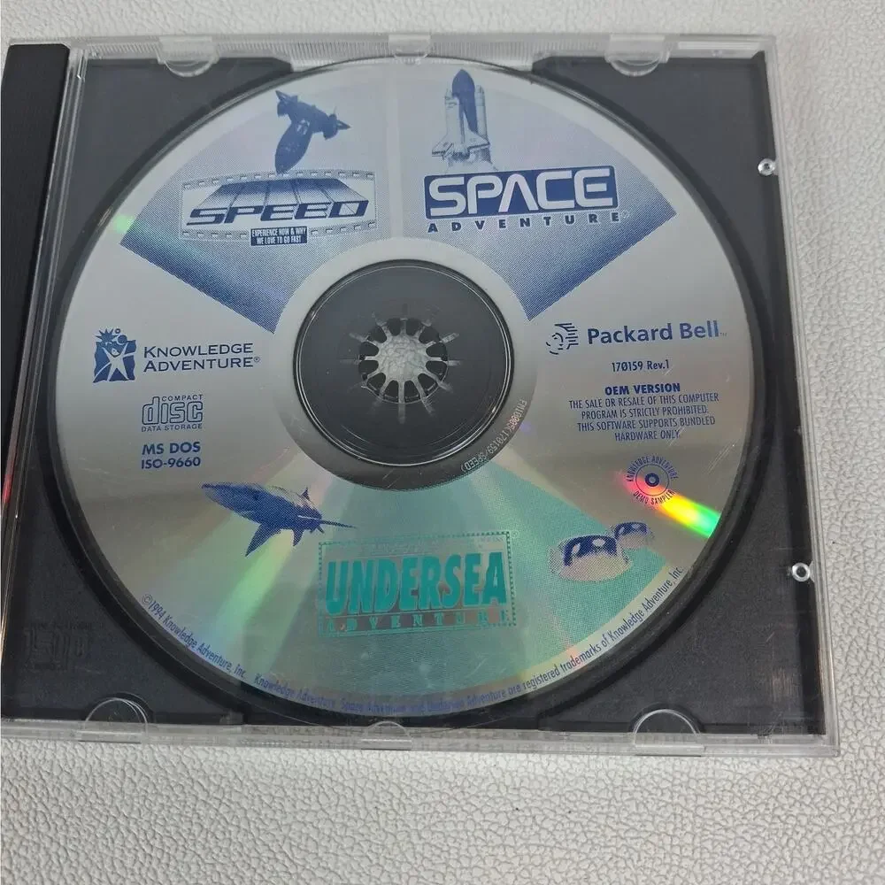 Vtg Packard Bell CD-ROM Game Lot 3-D Body Dinosaur Kids Zoo Space 3D Glasses